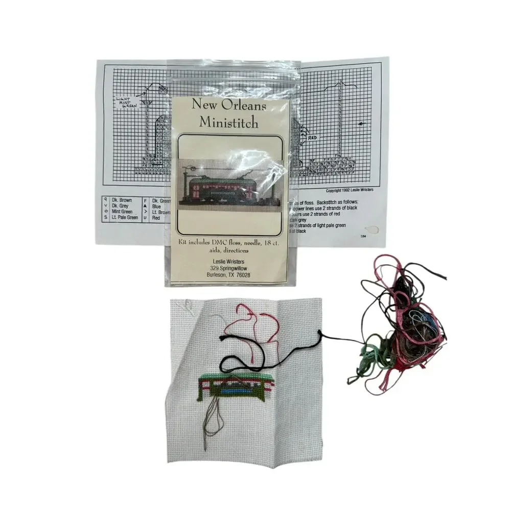 Vintage New Orleans St. Charles Streetcar Mini Sewing Kit Louisiana Ministitch